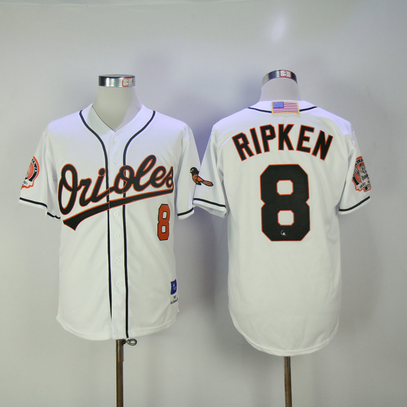 2017 MLB Baltimore Orioles #8 Ripken White Throwback Jerseys->chicago cubs->MLB Jersey